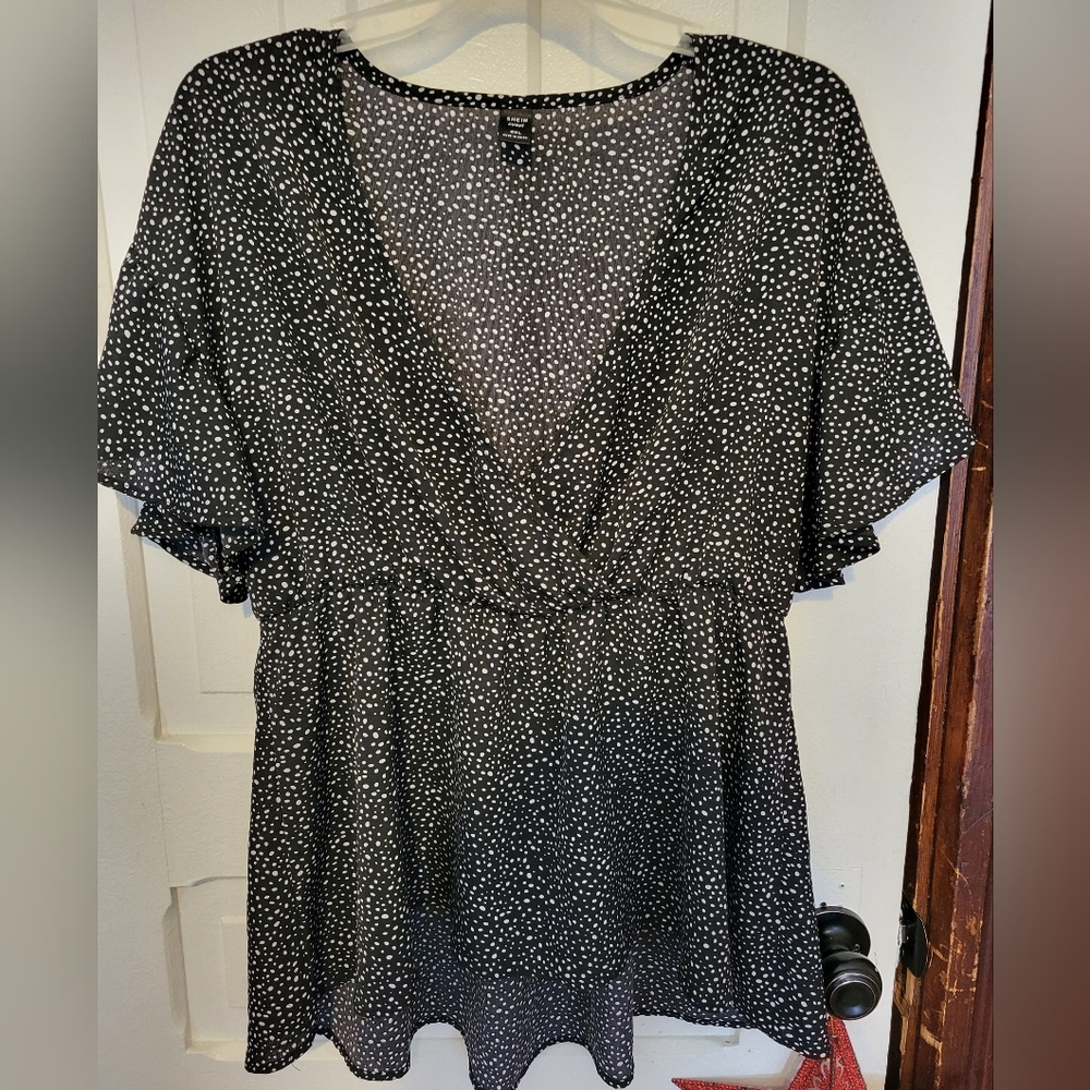 Elegant Black and White Polka Dot Top